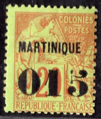 FRANCE MARTINIQUE 1888 SCOTT #7 MINT HINGED - Image 1 of 2
