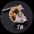 Punk Style Zircon L Shaped Nose Studs Nose Nail Piercing Jewelry Titanium Steel