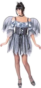 Zombie Fairy Pixie Gothic Fallen Angel Fancy Dress Halloween Sexy Adult Costume - Picture 1 of 6