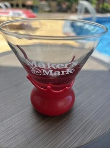 Maker's Mark Bourbon Red Wax Dipped Whiskey Glass - Picture 1 of 7