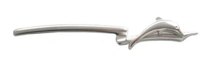 Delphin Krawattennadel KLammer silberfarben matt  ca. 7 cm l. m.i. G NM0067 +Box - Bild 1 von 7