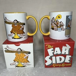 Vintage The Far Side Coffee Mug Lot 2 Arts & Leisure Original Box Set - Picture 1 of 21