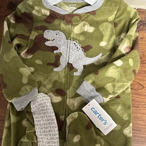 Carter's Baby Boy Dinosaur One Piece Footed Fleece PJ Size 24 Months NWT - Picture 1 of 2