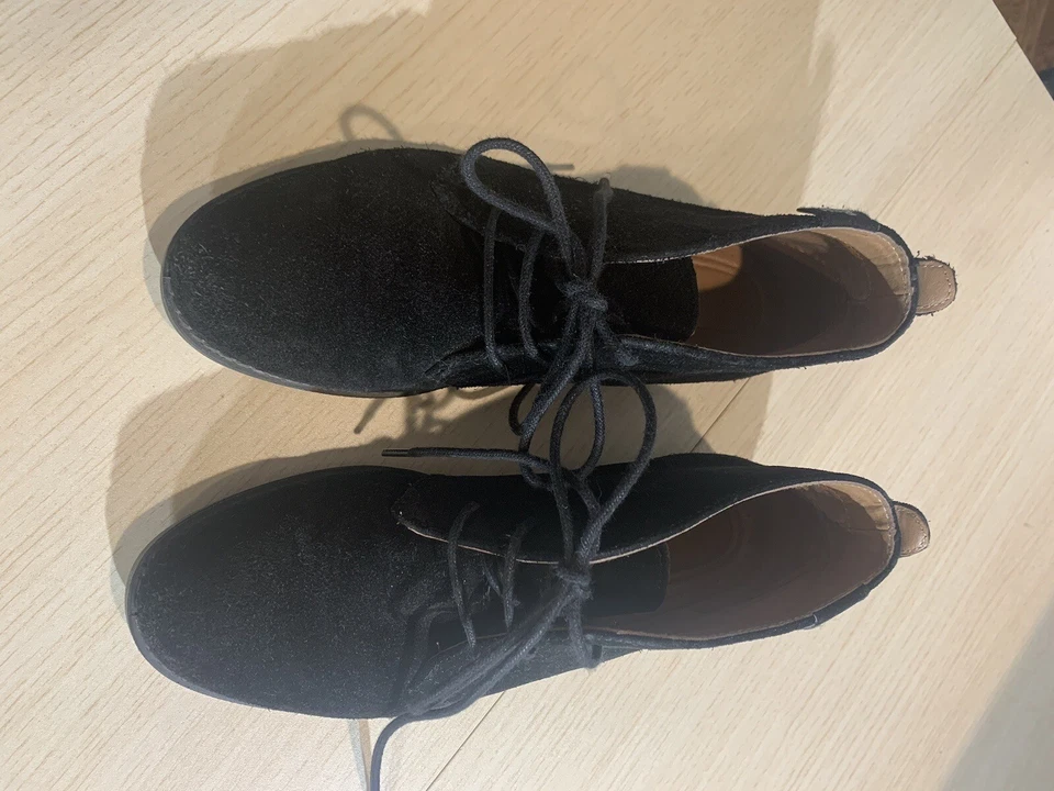 Botas Bass Flex Step para mujer 6M cuero negro encerado encaje informales zapatos relajados Foto 1 de 4