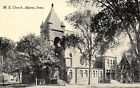 Algona IA Half-Moon, Open Belltower~United Methodist Episcopal c1910 PC