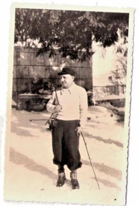 ANNI '40 PERSONAGGIO in PANTALONI allla ZUAVA SULLA NEVE FOTO OR DENT 8,5x13,5 - Bild 1 von 2