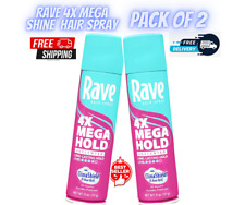 Rave 4X Mega Shine Hold Enhancing Unscented Hair Spray, 11 oz, pack of 2