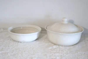 PFALTZGRAFF FILIGREE ALL WHITE MEXICO USA Round Covered Vegetable Serving Bowls - Picture 1 of 11
