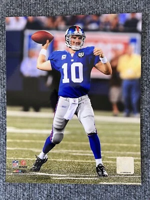 Fotografía 8x10 NFL holograma fútbol americano Eli Manning New York Giants Foto 1 de 4