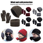 1 Set Cap Gloves Scarf Solid Color Keep Warm Plush Lining Full Finger Gloves Hat
