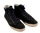 BootLeg John Varvatos ASH BLACK SUEDE LEATHER HIGH TOP LACE UP ZIP SNEAKERS 10 M