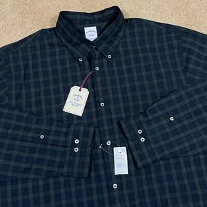 NWT Brooks Brother The Friday Shirt Long Sleeve Blue Green Plaid Size XL - Imagen 1 de 6