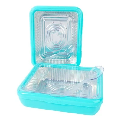 Platos clásicos de lujo Panz para servir catering sartenes de papel de aluminio cucharas Aqua paquete de 2 Foto 1 de 4