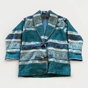 Vintage Eddie Bauer Wool Coat Womens M Southwestern Blanket Barn Aztec Navajo - Picture 1 of 10