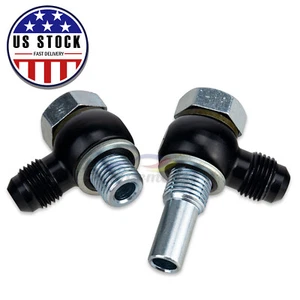 6AN x 1/4NPSM 4L80E Transmission Oil Cooler 90° Banjo Fittings For GM GMC - Picture 1 of 7