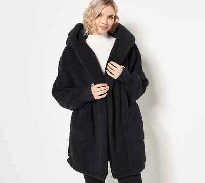 G.I.L.I. Sudadera con capucha Sherpa regular de gran tamaño The Lounger-negra-XXXS-XXS-NUEVA-A460642 Foto 1 de 2