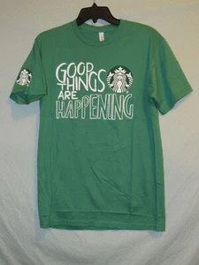 NWOT Starbucks Good Things Are Happening Employee T-Shirt Small Earth Day - Picture 1 of 3