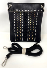 American Bling Women's Crossbody Handbag Black Leather Western Style - New