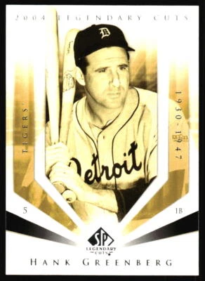 2004 SP Legendary Cuts Hank Greenberg    #48 Detroit Tigers - Image 1 of 2