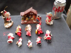 Vintage Weihnachtsschmuck (teilweise hausgemacht) & Kunststoff Hongkong Krippe - Bild 1 von 21