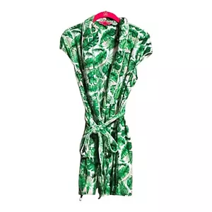 Betsey Johnson Poolside Glam Morgenmantel grün S/M Frottee Gürteltaschen - Bild 1 von 20