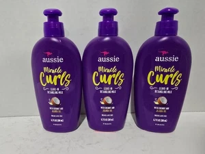 3 Aussie Miracle Curls Leave-In Detangling Milk Paraben Free 6.7 oz *New* - Picture 1 of 7