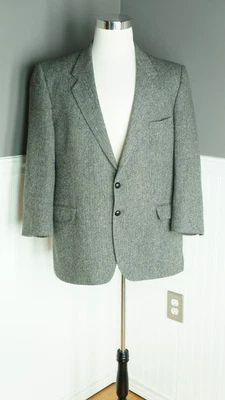 Chaqueta Blazer Vintage CRESCENT Lana Pura 2 Botones Tweed Artesanal Irlanda Confeti Foto 1 de 4