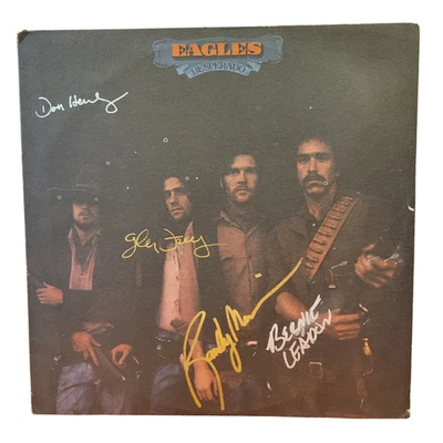 Eagles firmado lp Desperado por 4 músicos Foto 1 de 2