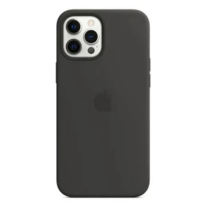 Original Apple Silikon Case mit MagSafe für iPhone 12 Pro Max (ModelA2498) - Schwarz. - Bild 1 von 5