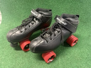 Patines Riedell Dart negros con ruedas rojas adulto talla 11 falta 1 puntera - Imagen 1 de 8