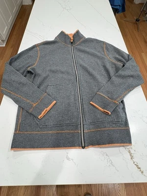 Robert Graham  Reversible Zip Up Jacket Gray To Orange Men’s Médium - Image 1 of 4