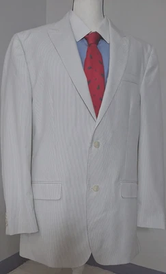 Traje Blazer Sean John Hombre Talla 42 L Sencillo Pecho, Doble Ventilación, Rayas Grises Foto 1 de 4