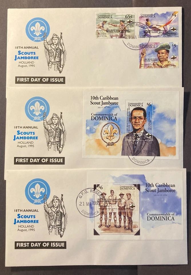 Dominica 18th Annual Scouts Jamboree, Holland, August 1995, 3 covers - Image 1 of 1