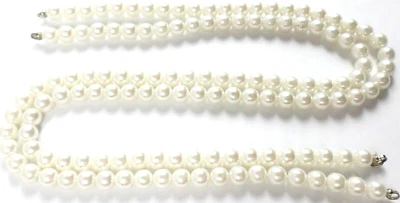 4 ganchos de hilo de perlas de imitación blancas bonitas de 15" de colección para encontrar ambos extremos Foto 1 de 4