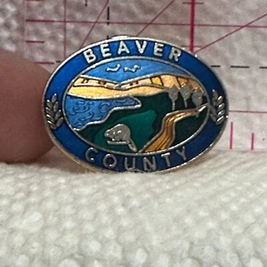 Beaver County Alberta Logo  Lapel Pin - Imagen 1 de 2