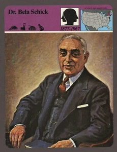 Dr Bela Schick Storia dell'America Scienza Invenzione Storia Scheda - Foto 1 di 1