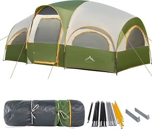 Tenda 8 Persone per Campeggio, Impermeabile Antivento Tenda Famiglia con Parapioggia, Dividi - Foto 1 di 6