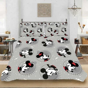 Wonderful Mickey Mouse Classic 3D Quilt Duvet Doona Cover Set Pillow case Print - Picture 1 of 8