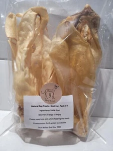 Jumbo Goat Ears pack of 5 natural treat for dogs - Picture 1 of 3
