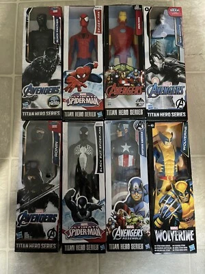 Marvel Hasbro Titan Hero Series Spiderman, Capt. America, Iron Man Lot of 9 - Image 1 of 4