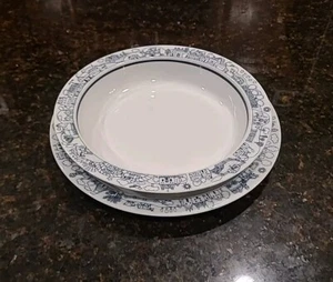 SET OF 2 Dansk Bistro VILLAGE Children's Dishes: 8.75" Plate & 8" Bowl Portugal - Picture 1 of 21