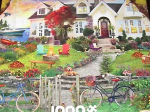 Puzzle 1000 pezzi casa su un lago David Maclean inserto quadro 27x19 - Foto 1 di 5
