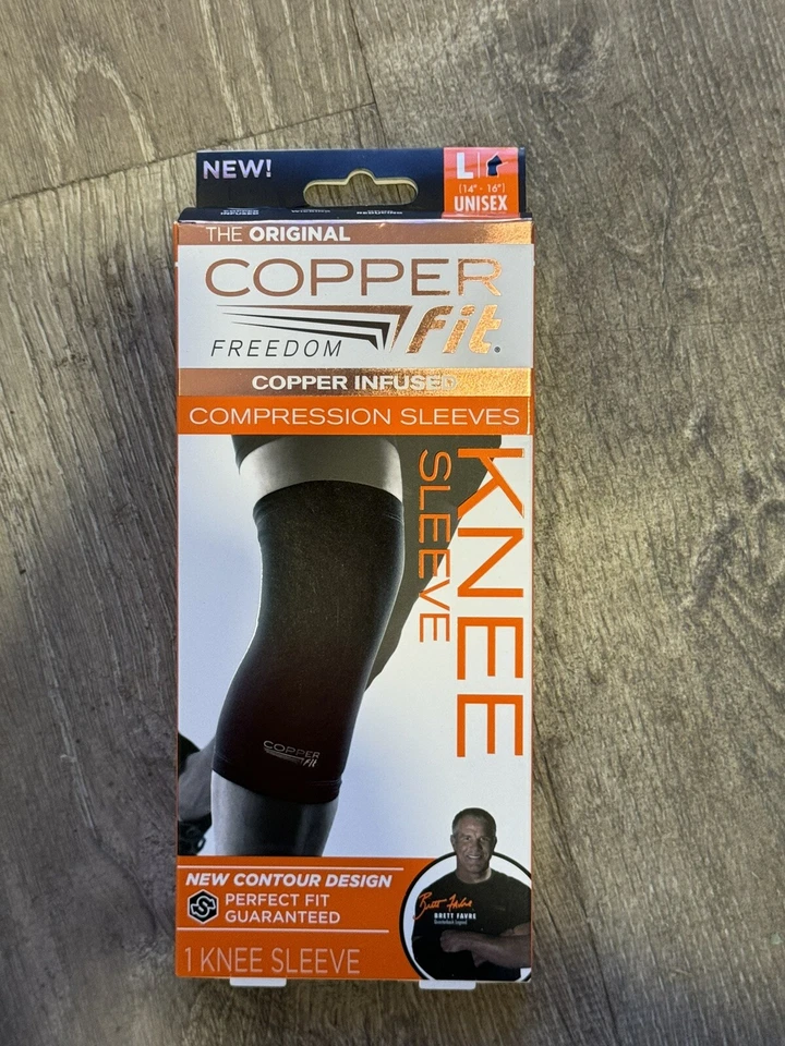 Copper Fit CF2KNLG6 Knee Compression Sleeve - Black