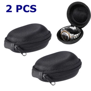 2 Pack Watch Travel Cases Single Watch Storage Boxes with Zipper for Wristwatch - Picture 1 of 8