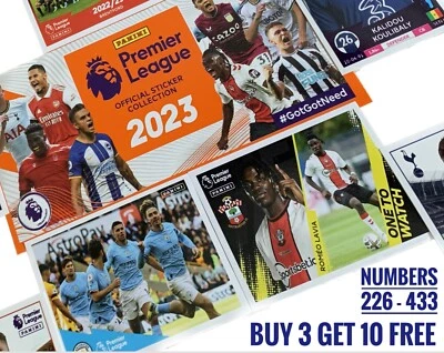Panini FOOTBALL 2023 Premier League 22/23 STICKERS, #226-433, Buy 3 Get 10 Free