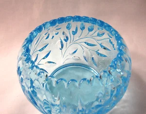 Westmoreland Glass Ice Blue Wildflower And Lace Vintage Rose Bowl - Picture 1 of 6