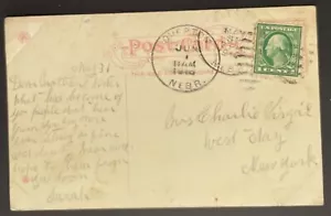Overton, Nebraska Post Card mailed May 31, 1916 to North Bay, NY - NE - Bild 1 von 2