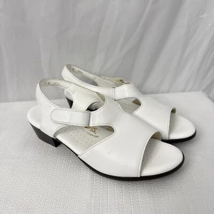 SAS Sandals Womens 9 Wide Suntimer White Leather Tripad Comfort Block Heel - Picture 1 of 7
