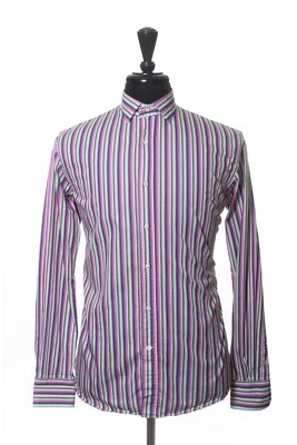 Etro Pink Striped Cotton Shirt 16986 - Image 1 of 4