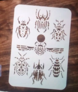 A4 EGYPTIAN SCARAB BEETLES Reusable Stencil Airbrush Craft Painting New 29x21cm - Picture 1 of 3